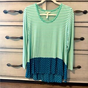 Stripes & polka dot Matilda Jane Top -Sz. M